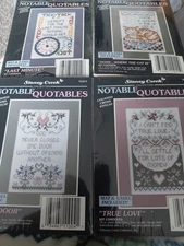 Stoney Creek Notable Quotables Lot Of 4 Cross Stitch Kits All 5x7