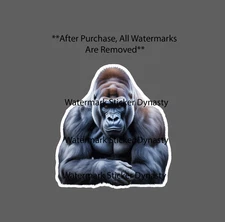 Silverback Gorilla Sticker Waterproof Decal Animal Outdoor Wildlife Gift NEW