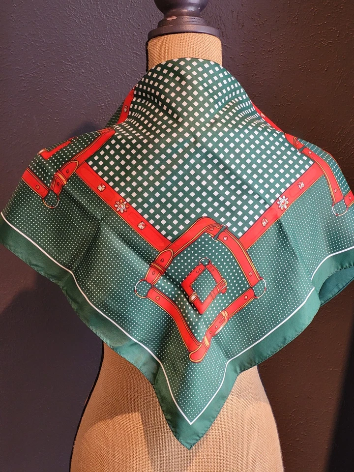 Vintage Equestrian Rayon/Silk Scarf Made In Japan 23" X 23" - Image 4 of 4