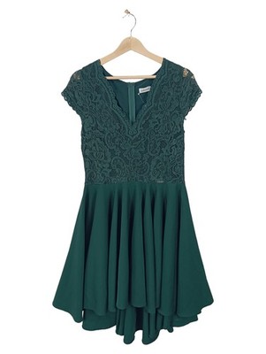 NUMOCO Abendkleid Dunkelgrün Spitze Gr. 42