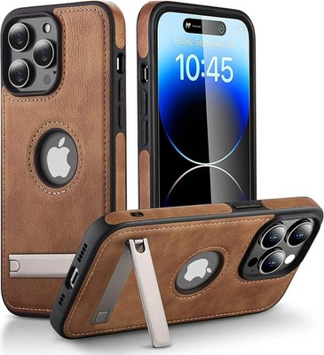 Luxus PU Leder Ständer Hülle für iPhone 17 16 15 14 13 Pro Max Cover