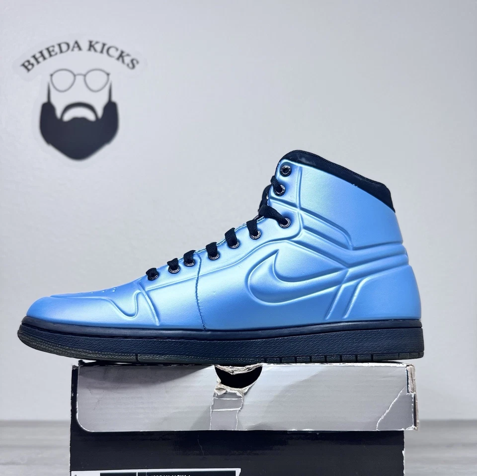 Tamanho 10 - Air Jordan 1 alto anodizado azul preto 414823-401 Nike espuma retrô - Imagem 2 de 4