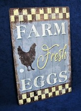 FRESH EGGS - Full Color Metal Sign Kitchen Country Farmers Market Wall D cor