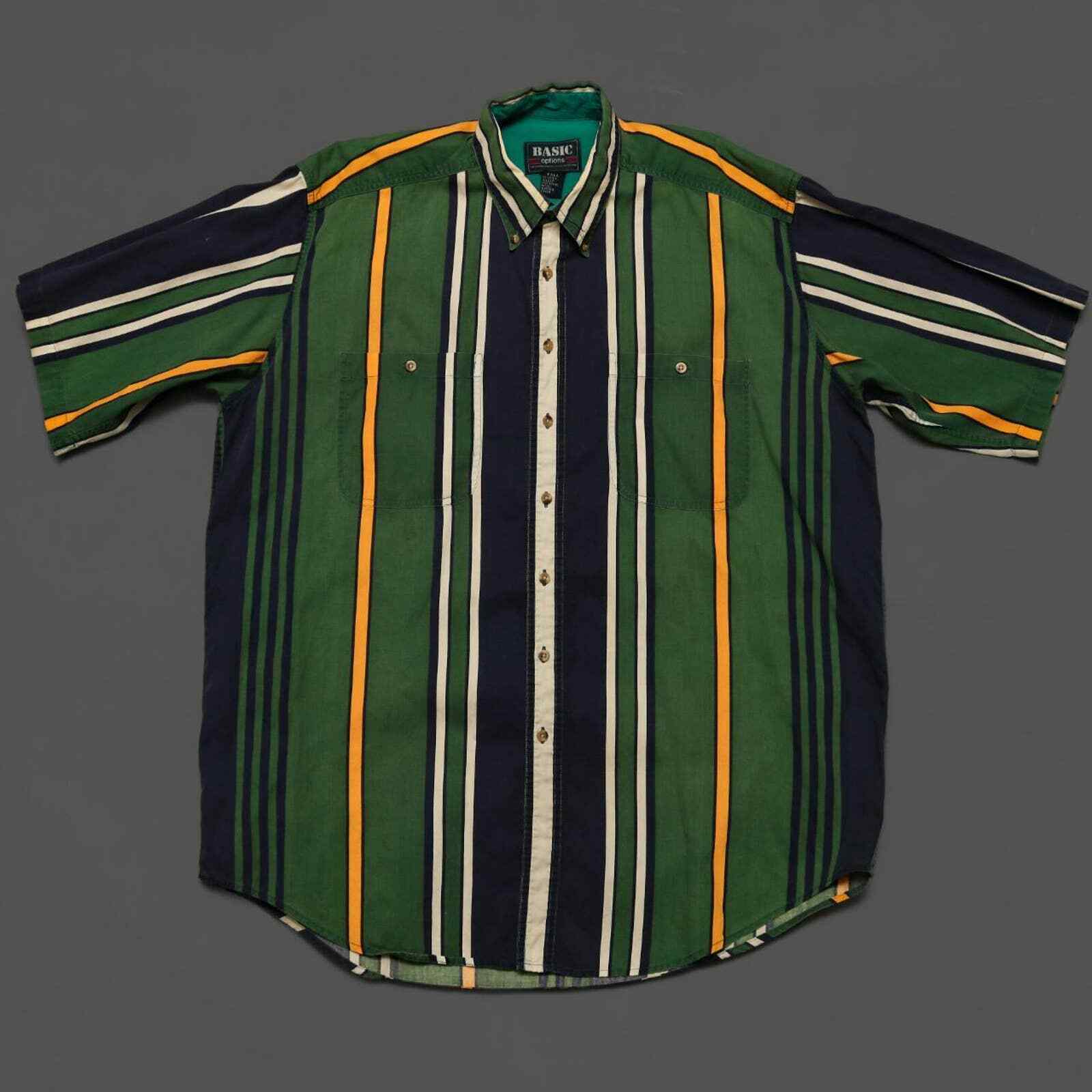 Basic Options Big and Tall Striped Button Down - image 1