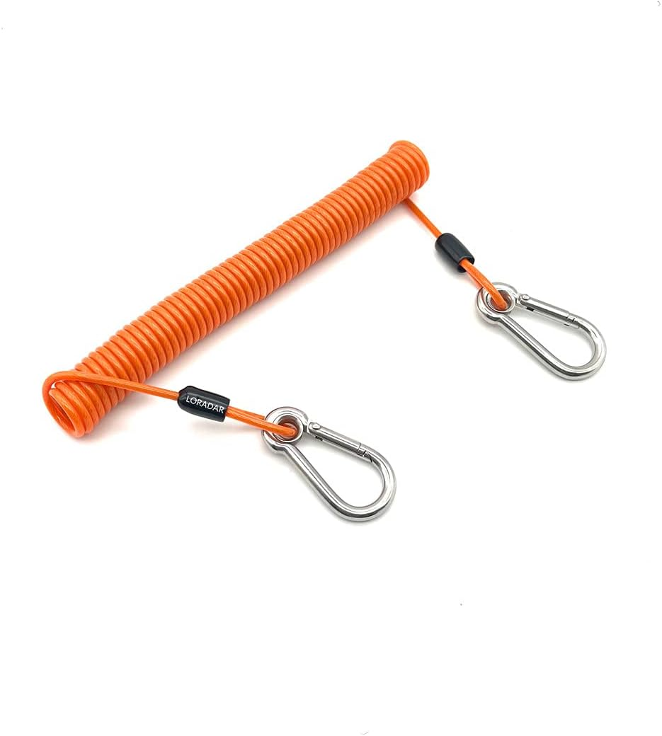 Fishing Coiled Lanyard Stainless Steel inside Heavy Duty Fishing Safety Rope Ext