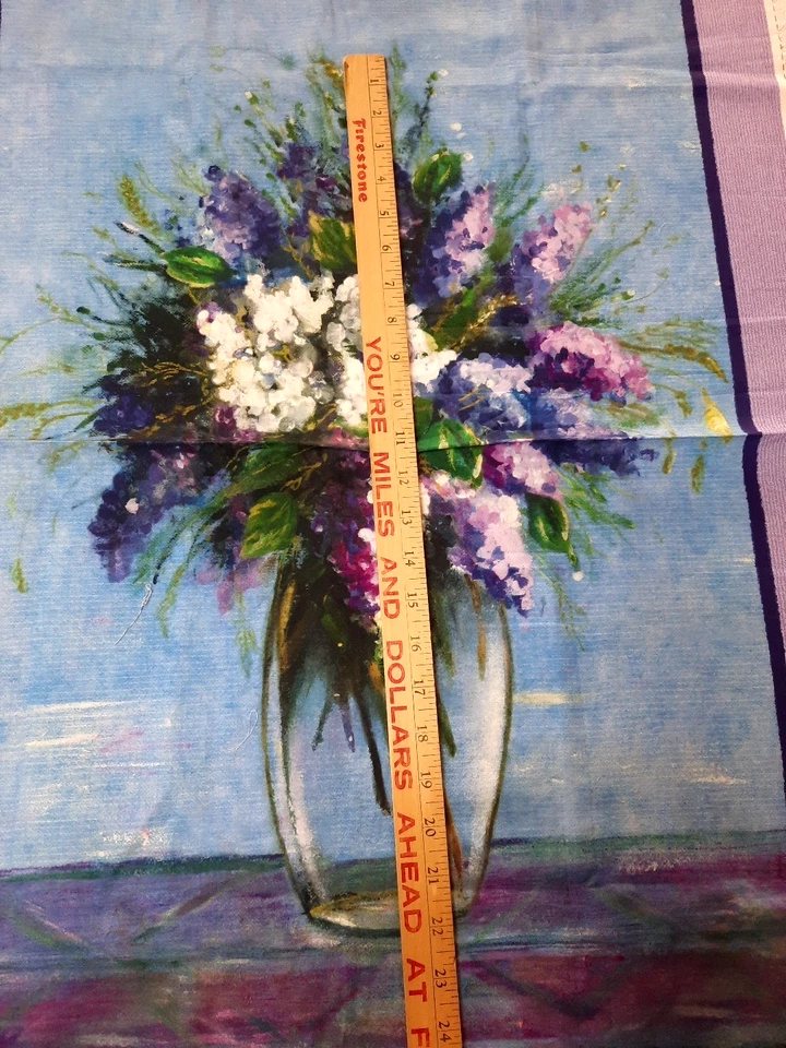 Panel de tela 24"x44" telas Michael Miller #DCX9269 florero floreciente púrpura floral Foto 3 de 4