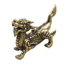 Brass Pixiu Figurines Brave Troops Mini Statue Tea Pet Ornaments Feng Shui