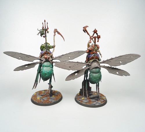 Warhammer Age Of Sigmar Army Maggotkin of Nurgle Pusgoyle Blightlords x2 Painted - Picture 5 of 8