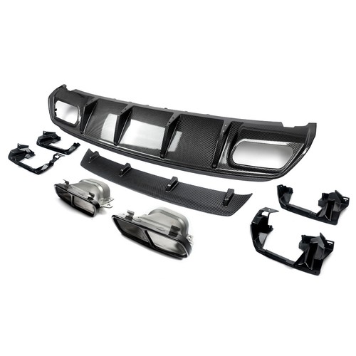 FOR MERCEDES A CLASS W176 A45 CARBON LOOK REAR DIFFUSER EXHAUST LIP 12-2018 - Picture 10 of 13