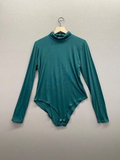 Fashion Nova Womens Green Bodysuit Long Sleeve Mock Neck NWT 1X