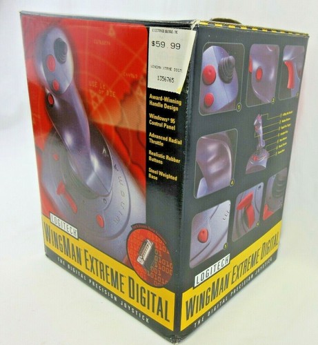 Vintage WINGMAN EXTREME DIGITAL JOYSTICK BY LOGITECH 15 Pin in Original Box - Picture 3 of 12
