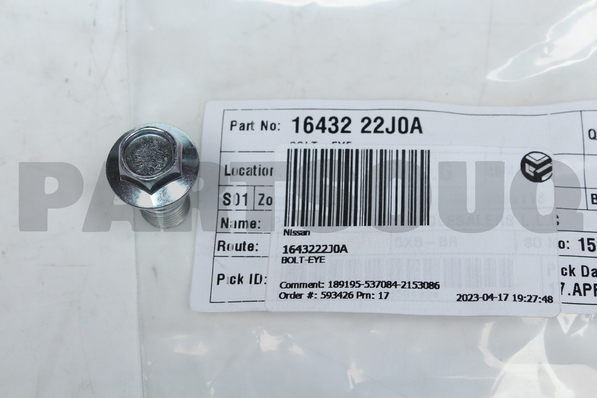1643222J0A Genuine Nissan BOLT-EYE 16432-22J0A | eBay UK