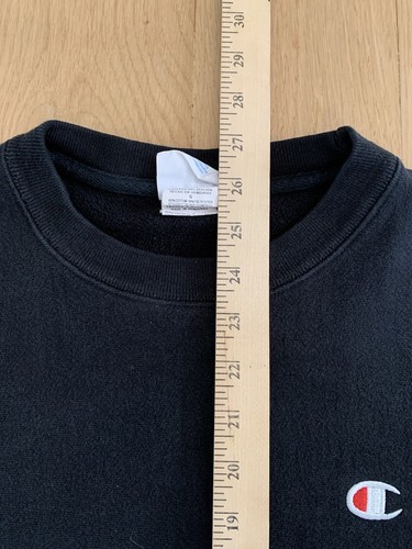 Champion Reverse Weave Sweatshirt Crewneck Vintage Black Men Sz Large - Picture 7 of 7