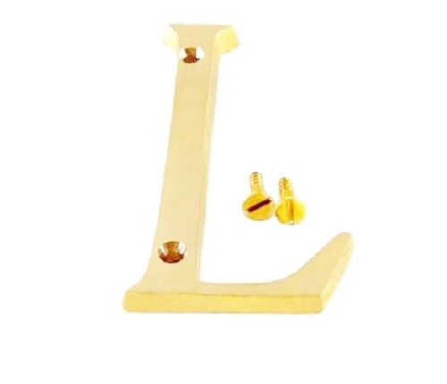 76 MM (3Inch) Alphabet AtoZ brass Letter Design Door House Address With 2 Screws - Picture 28 of 56