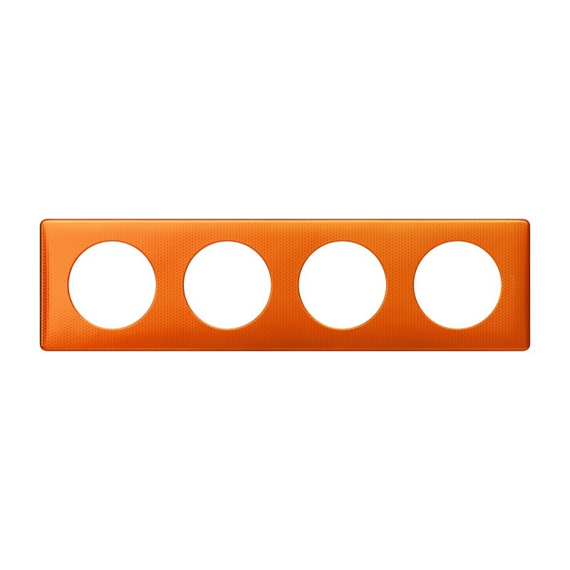 Plaque haut de gamme Céliane 4 postes métal orange snake de Legrand 068764