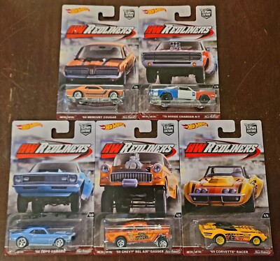 Hot Wheels 2017 HW Redliners 55 Chevy Bel Air Gasser Copo Camaro Dodge  Charger