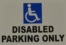 DISABLED PARKING ONLY sign or sticker - accessible no parking