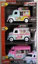 Maxx Action Mini Food Trucks with Lights & Sounds 3 In Pack Multicolor