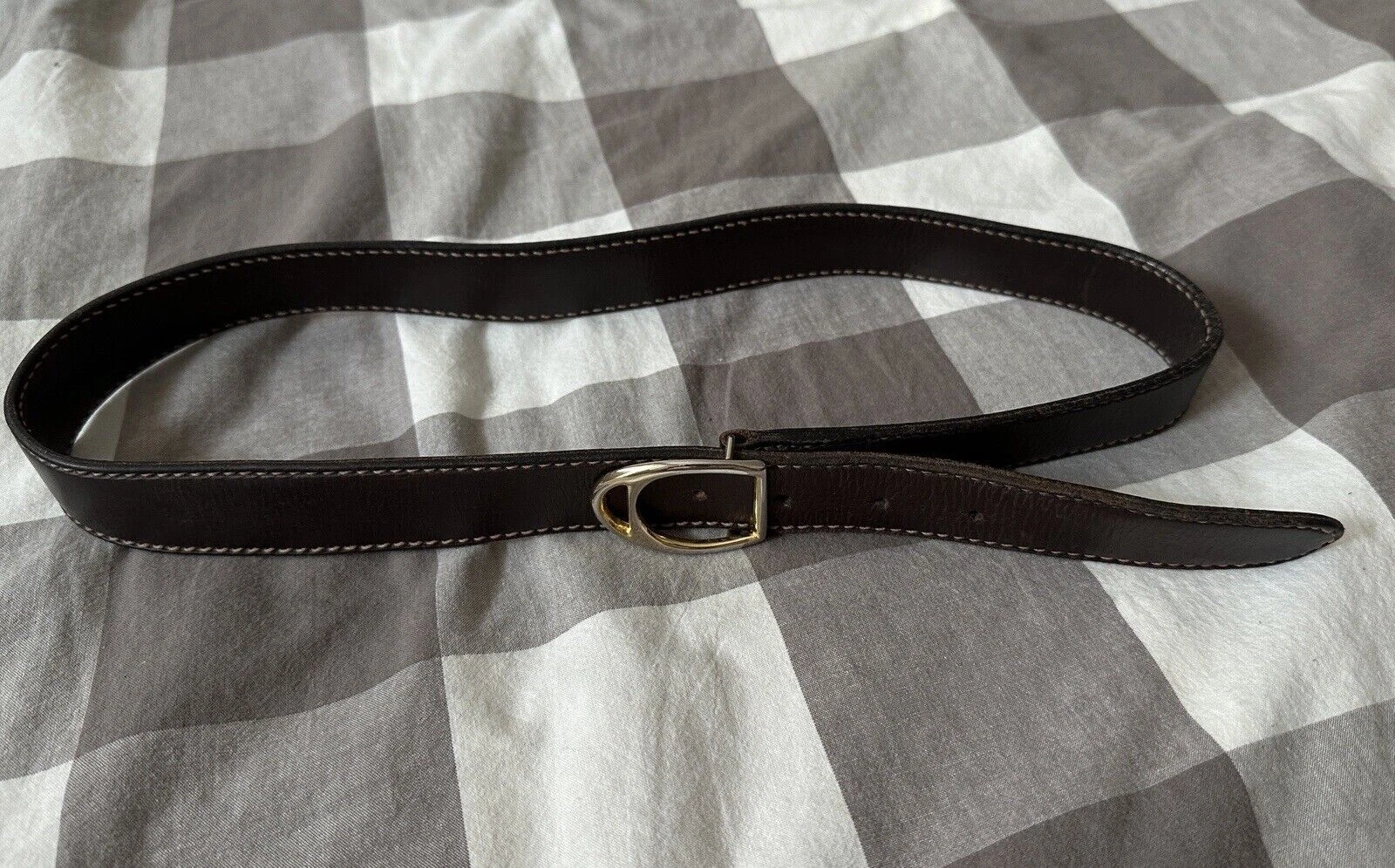 CEINTURE CUIR GUCCI VINTAGE années 80 87x3 cm
