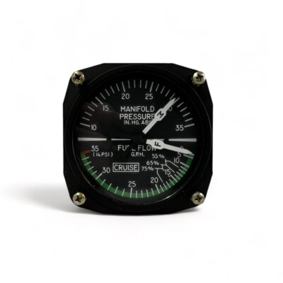 RECERTIFIED United Instruments Manifold Fuel Pressure Gauge PN 6331 W/CAA FORM 1