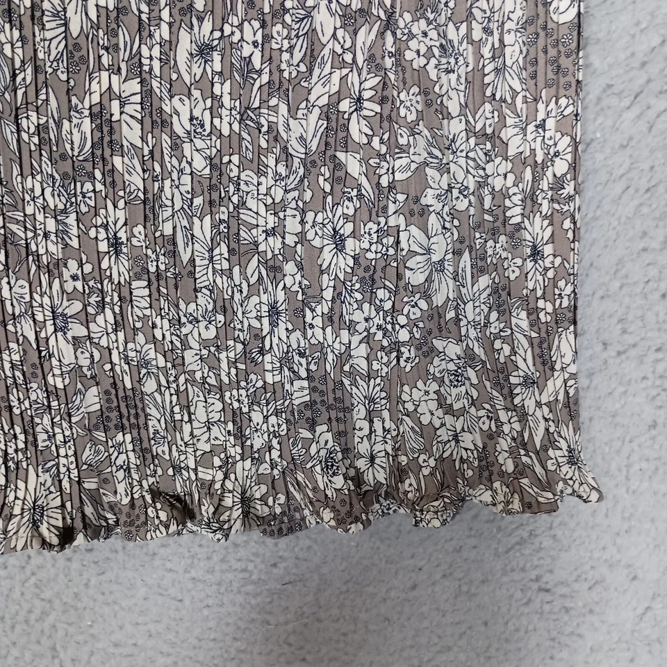 Falda Pleione Mujer Grande Taupe Blanca Floral Plisada Línea A Casa Núcleo Pradera Foto 4 de 4