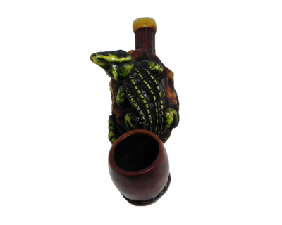 Alligator Handmade Tobacco Smoking Mini Hand Pipe Swamp Reptile Gator  Animal Art