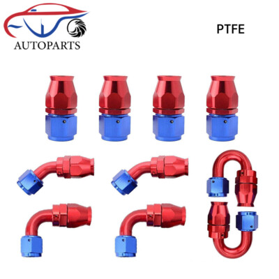  10PCS 4AN 6AN 8AN 10AN 12AN PTFE Fuel Hose End Fitting Adapter Kit E85 