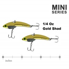 2 Mini Steel Shad 1 3/4" Blade Bait 1/4 Oz Fishing Lure Gold Shad Steelshad