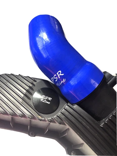 Porsche 996 Resonator Delete Air Box Modification with Blue Induction Pipe Plug.