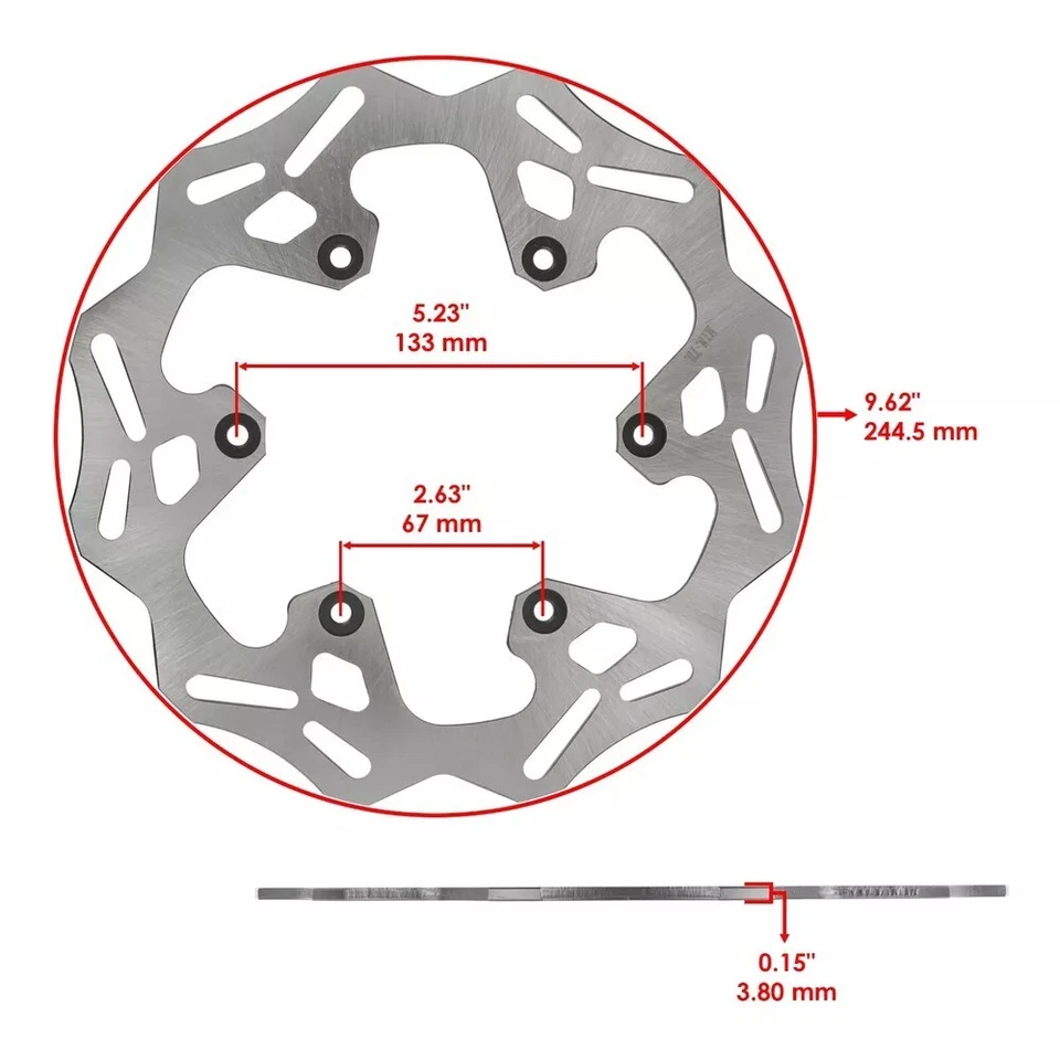 Rotor de disco de freno de rueda trasera con pastilla de freno para Yamaha YZ125 YZ250 1999 - 2002 Foto 4 de 4