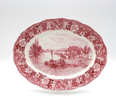 Palissy Thames River Scenes Maidenhead Bridge rot Servierplatte 35,5 x 27,5 cm
