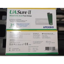 UA Sure II Blood Uric Acid Test Strips refill 25 strips
