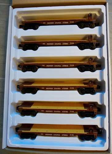 Lionel 6-84451 O Gauge Pennsy (PRR) Flat Car 6 pk - NEW