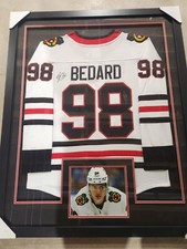 NHL Connor Bedard SUPER RARE double auto authentic Blackhawks Jersey COA PSA/DNA