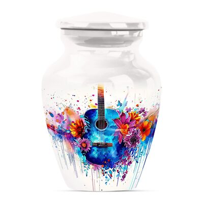 Guitar Theme Cremation Urn - Container  for Music-lovers Keepsake