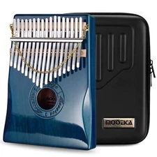17 Keys Kalimba Thumb Piano Solid Mahogany Wood Professional Marimba Mbira wi...