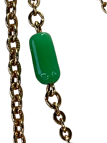 VTG EMMONS Necklace Jade Stones & Gold Color 3 Strand Or 3 Single - Picture 12 of 19