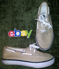 Ralph Lauren Polo Sander TAN KHAKI Canvas Boat Deck Moc Oxford Youth Kid SZ 11