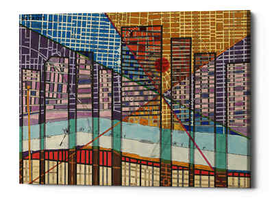 Epic Graffiti 'Modern Map of Detroit' by Nikki Galapon Giclee Canvas Wall Art