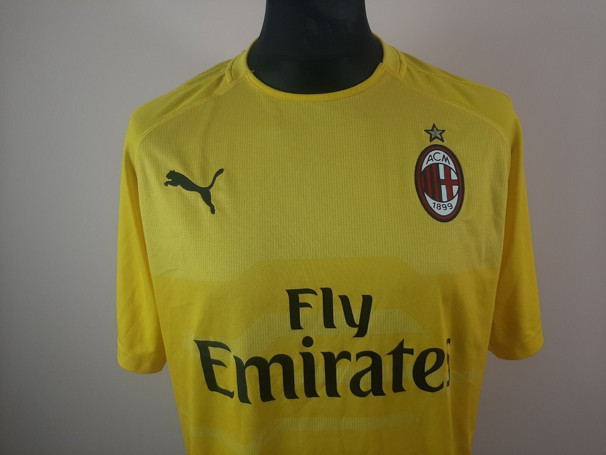AC Milan 2018/2019 PUMA Home Goalkeeper Shirt Men's Size XL Yellow