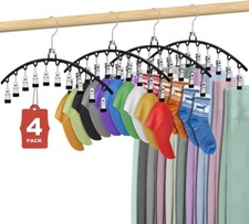 4 Pcs Legging Organizer for Closet Metal Pants Hangers with 10 Clips Hangers ...