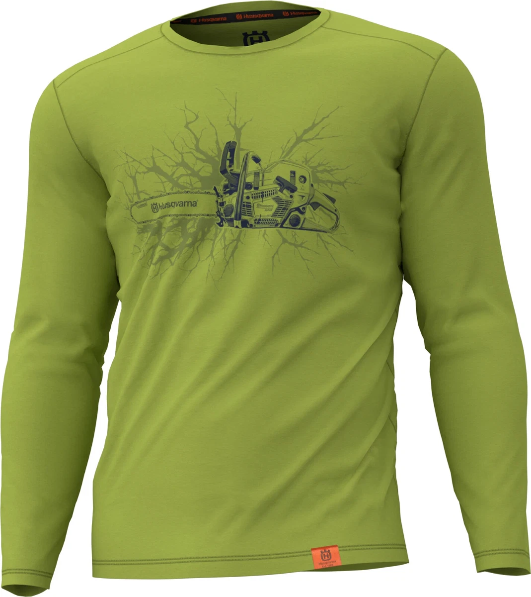 Husqvarna T-Shirt Uomo Manica Corta – Verde, 100% Cotone, Collezione Xplorer