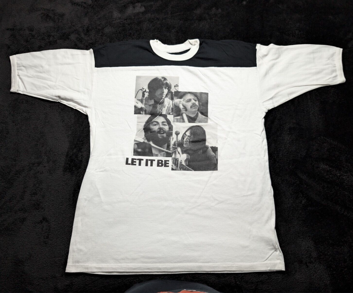 The Beatles Let It Be T-Shirt XL Black White Colorblock The Beatles Let It Be T-Shirt XL Black White Colorblock
