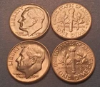 1956 P D (2 coins) Roosevelt Dimes from original BU rolls - 57 sold