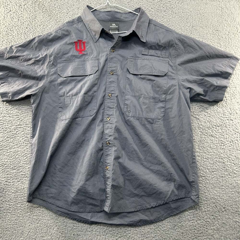 Indiana Hoosiers Fishing Shirt Men Xtra Large Vented Lightweight Cotton