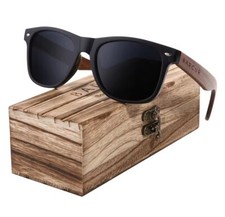 BARCUR Black Walnut Wood Sunglasses Polarized High Quality UV400 with Box 🕶️😎