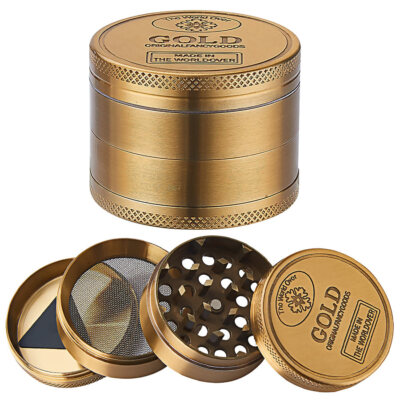 50mm Grinder Metall Deko-Goldbarren Crusher Gewürzmühle Kräutermühle Feinsieb