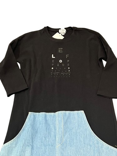 CREW CUTS KIDS GIRL'S VISION DRESS BLACK JERSEY DENIM LONG SLEEVE NWT 16 AL-2117 - Picture 5 of 8