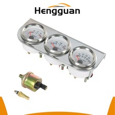 New Chrome Triple 3 Gauge Set Oil Pressure Volt Meter Water Temp 2 52mm New Chrome Triple 3 Gauge Set Oil Pressure Volt Meter Water Temp 2 52mm