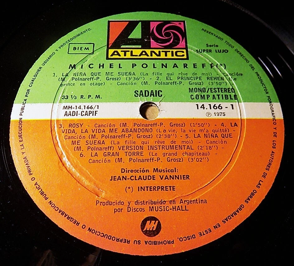 MICHEL POLNAREFF S/T 1975 Argentina LP Single Cover - Image 3 of 4